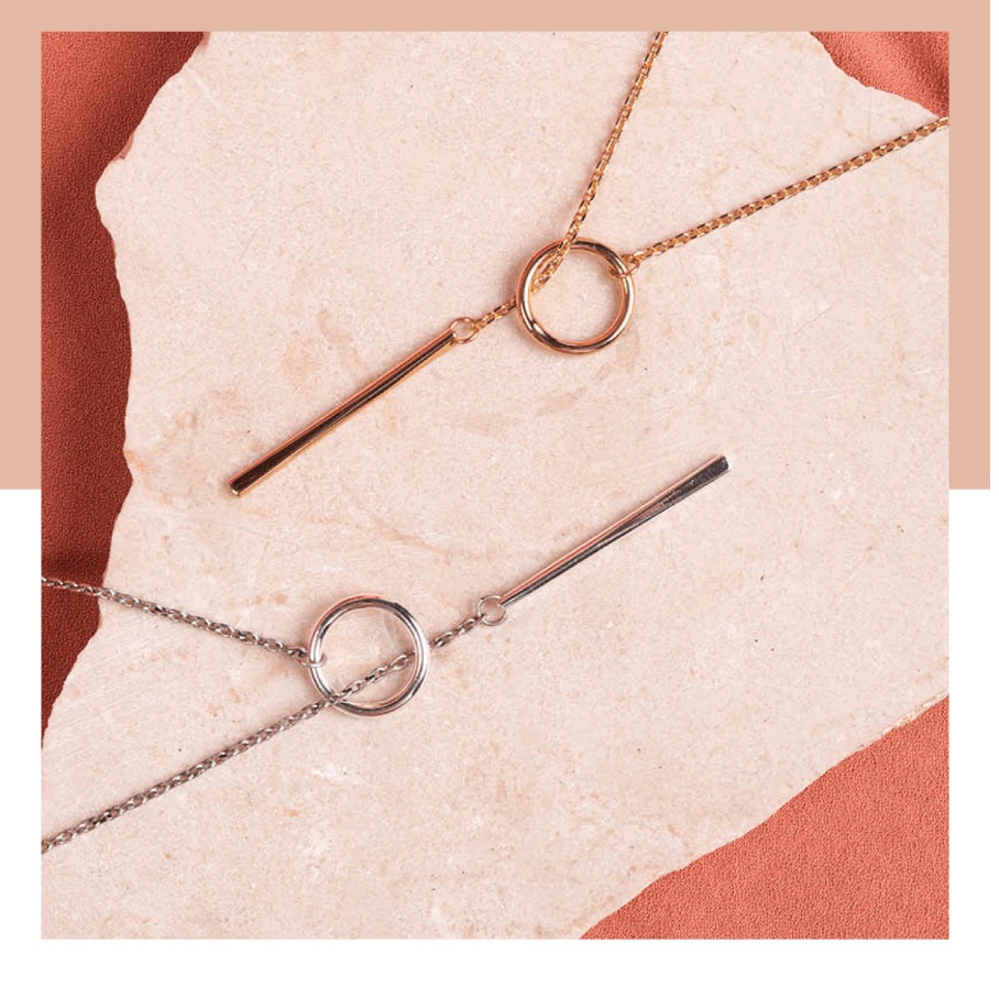 Causebox Nashelle Heather Drop Lariat Necklace Gold